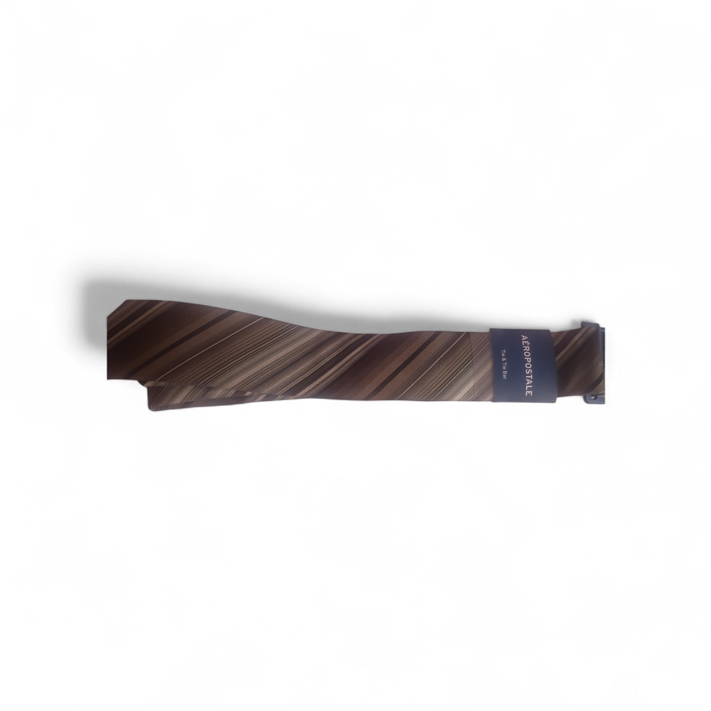 Aeropostale Brown Striped Men's Tie